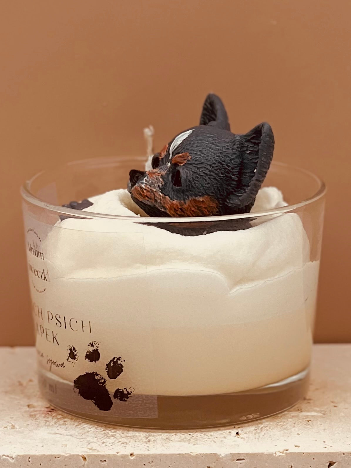 Świeca sojowa o zapachu psich łapek - Chihuahua (personalizowana)