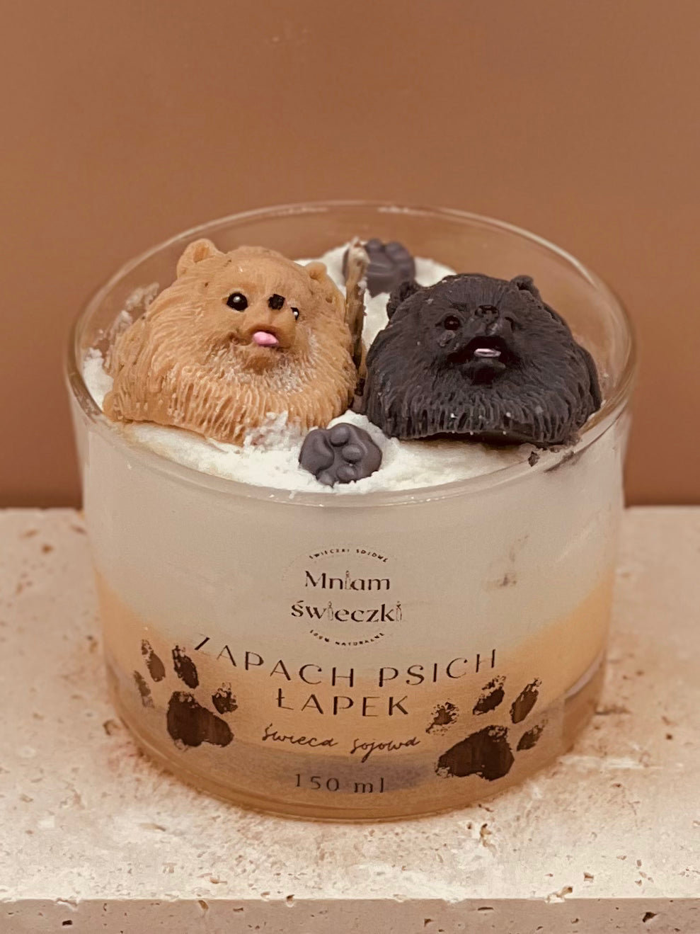 Świeca sojowa o zapachu psich łapek (produkt na zamówienie)