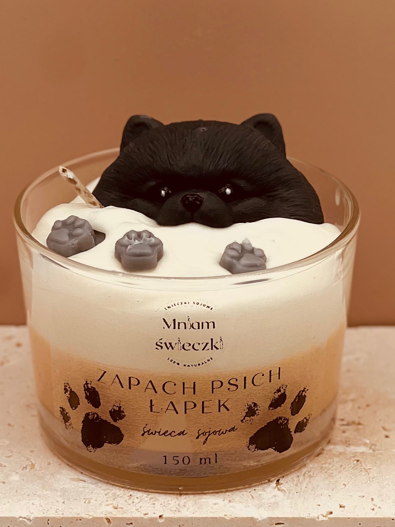 Świeca sojowa o zapachu psich łapek - Pomeranian