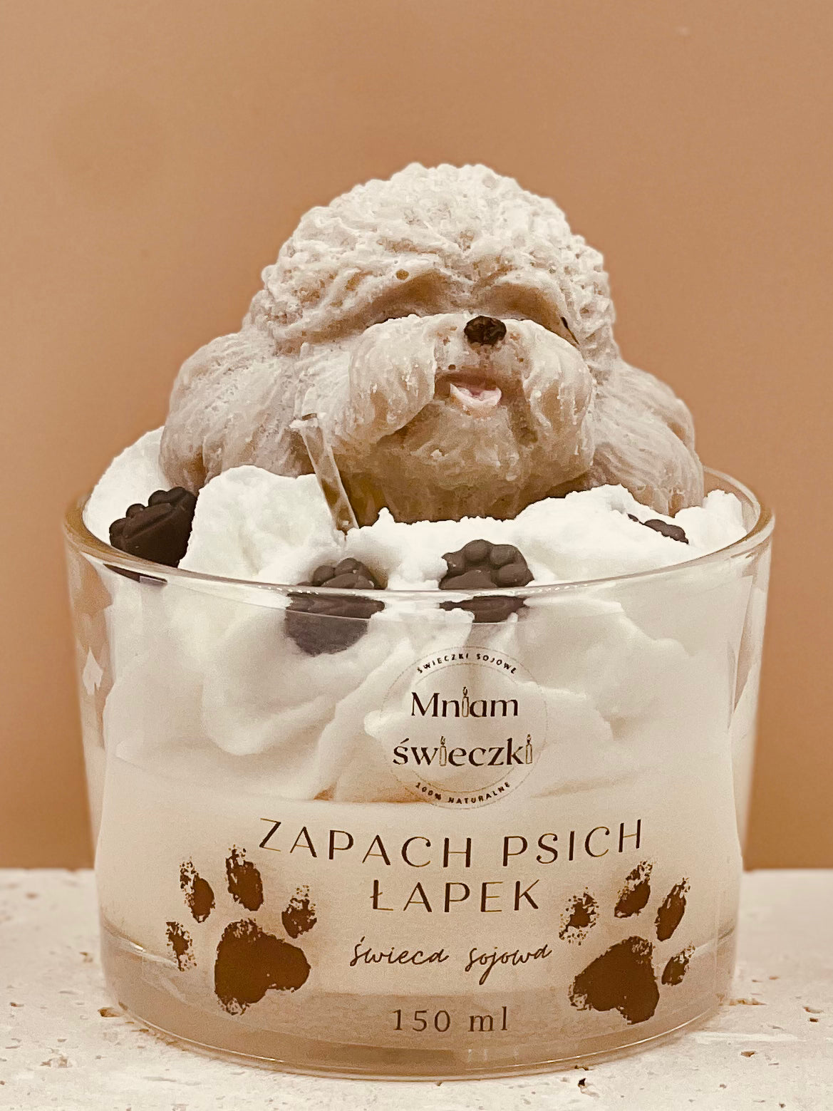 Świeca sojowa o zapachu psich łapek