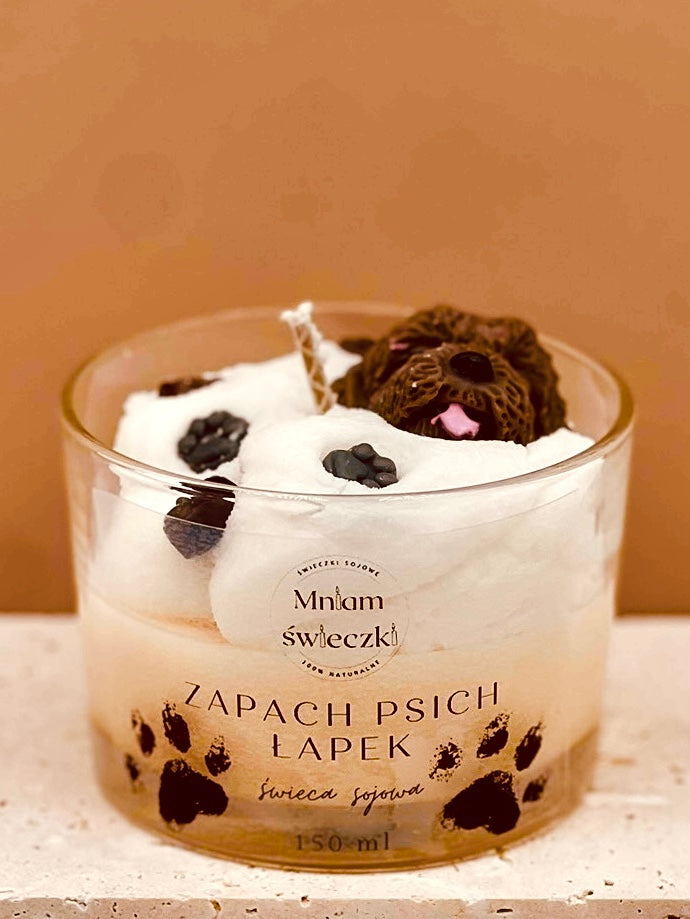 Świeca sojowa o zapachu psich łapek