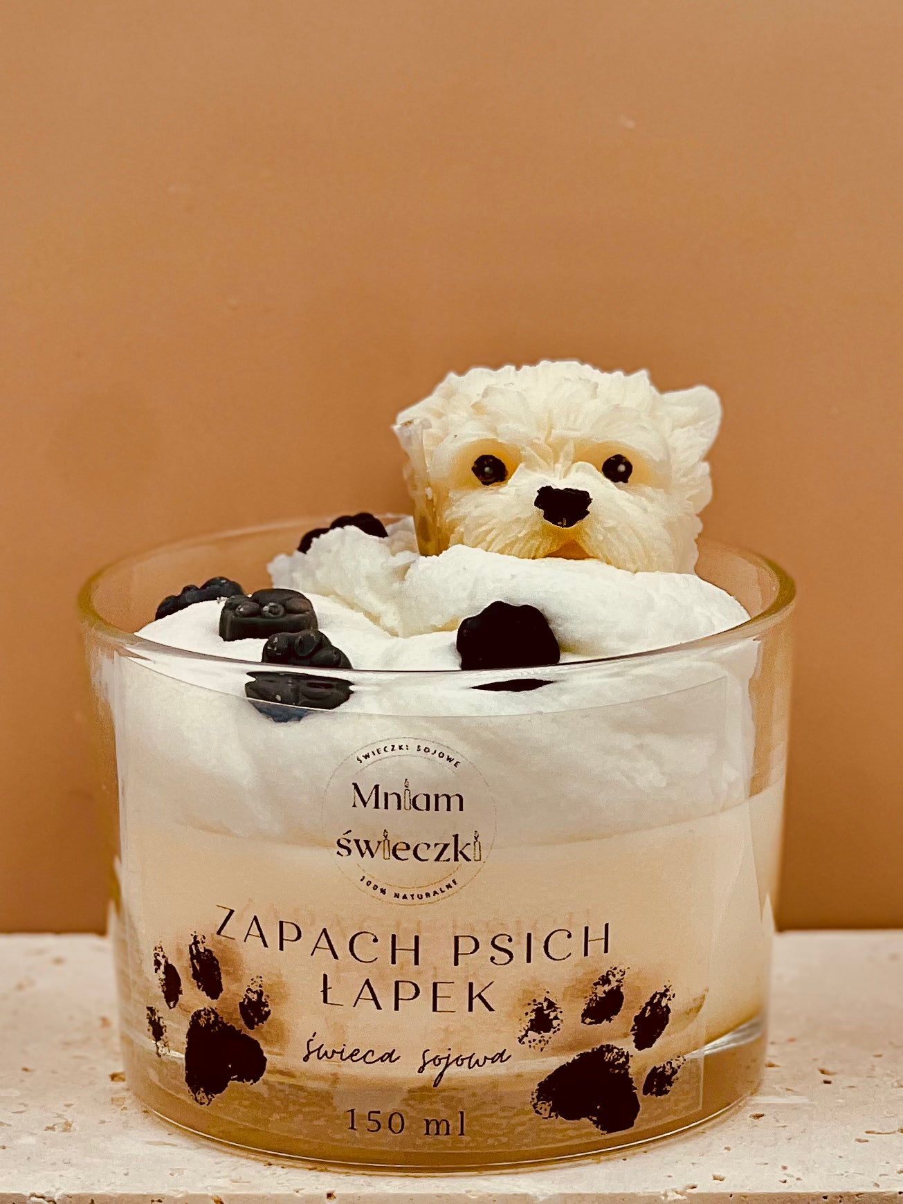 Świeca sojowa o zapachu psich łapek - White terrier (West)