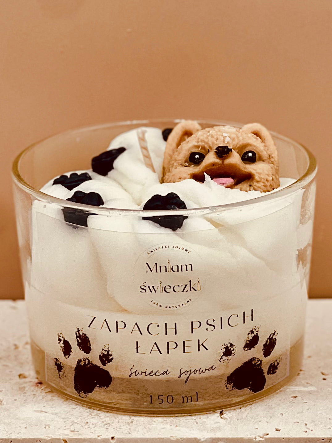 Świeca sojowa o zapachu psich łapek - Pomeranian