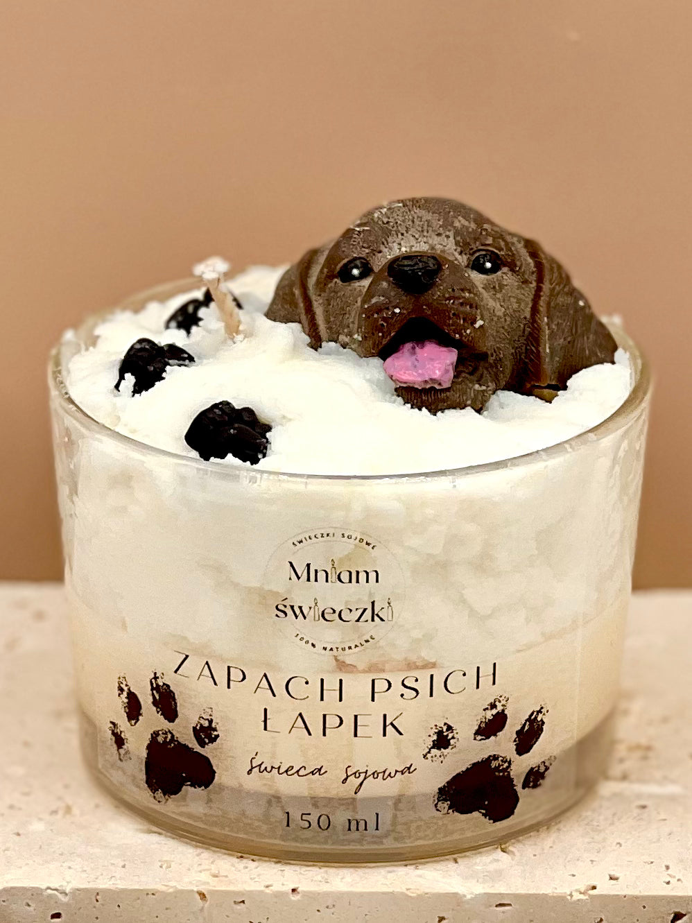 Świeca sojowa o zapachu psich łapek - Labrador