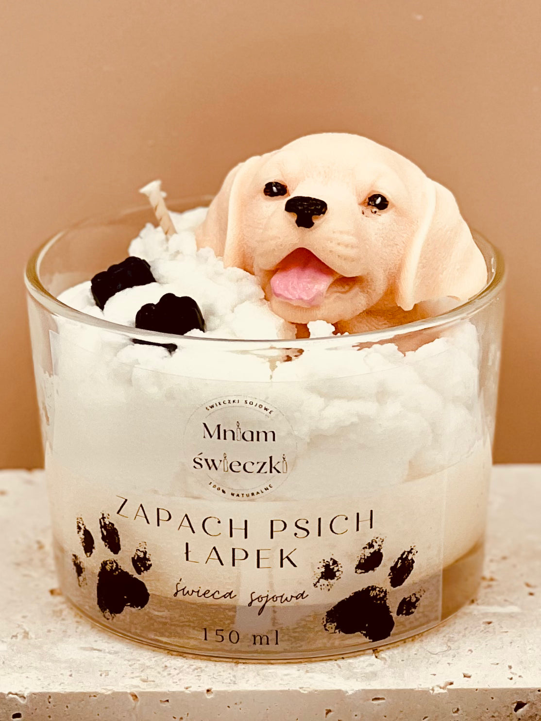 Świeca sojowa o zapachu psich łapek - Labrador