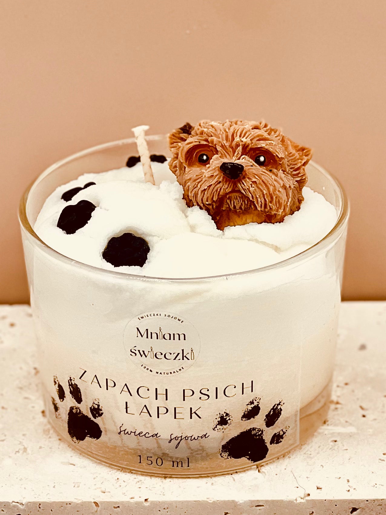 Świeca sojowa o zapachu psich łapek - Yorkshire terrier