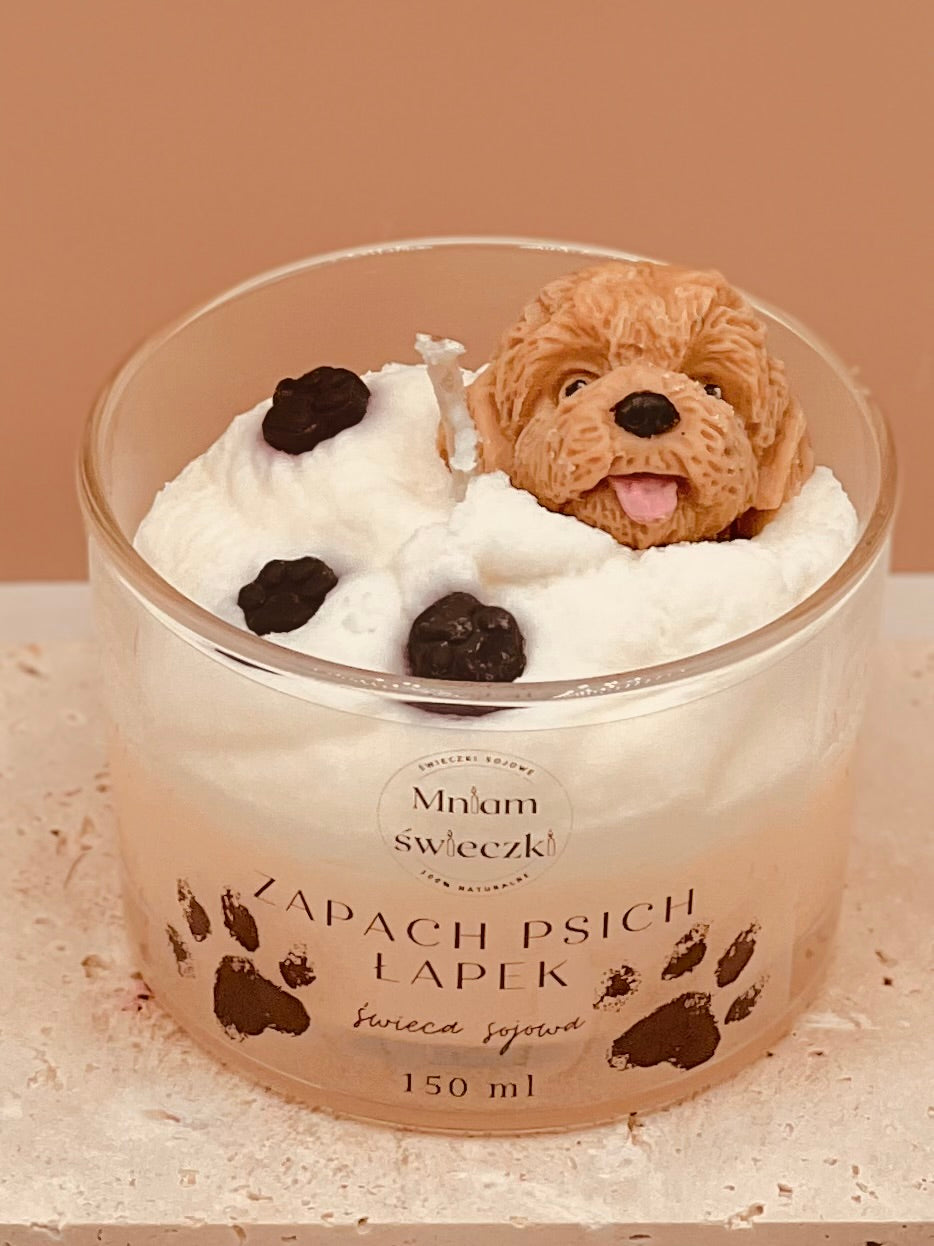 Świeca sojowa o zapachu psich łapek