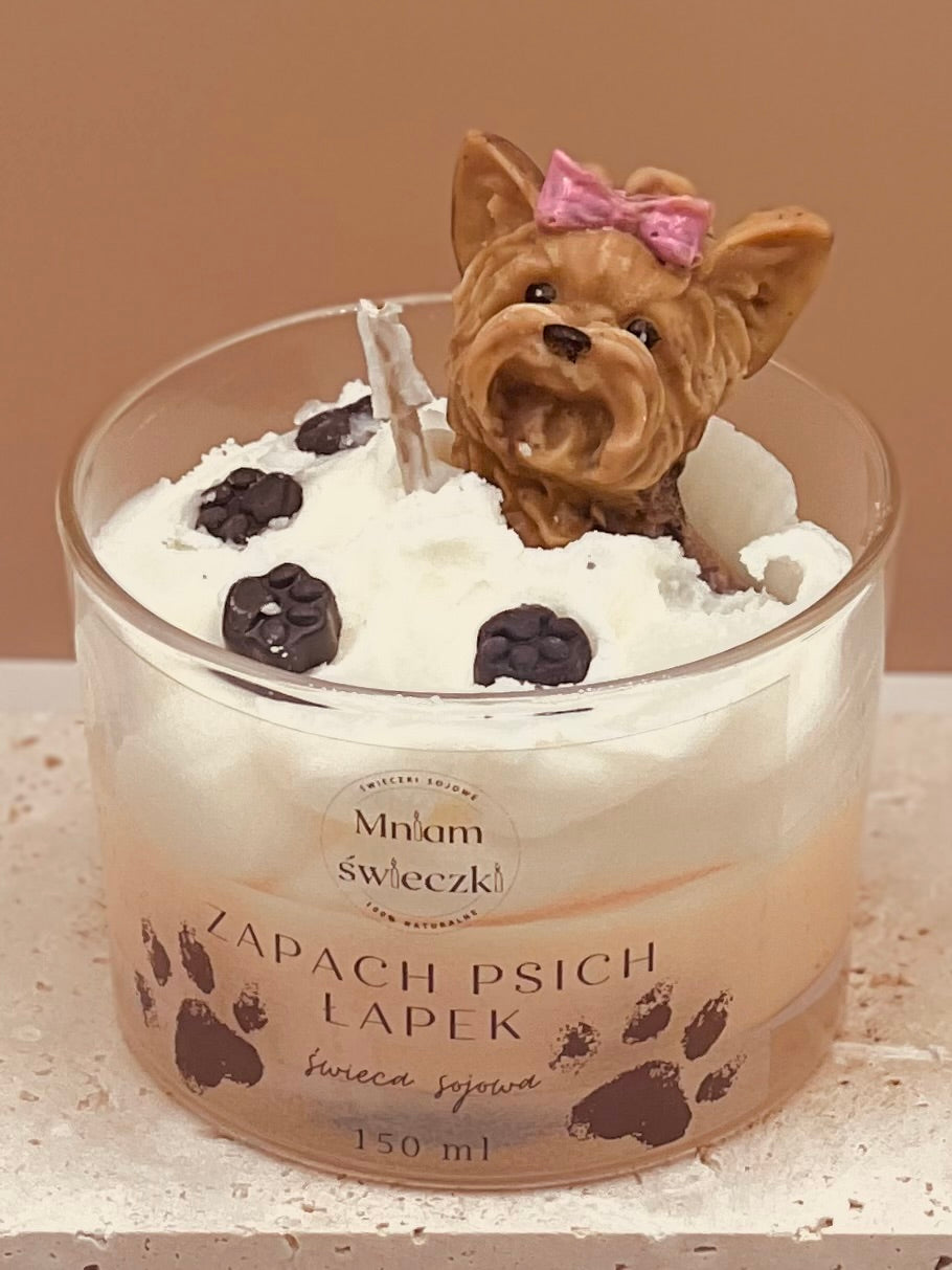 Świeca sojowa o zapachu psich łapek - Yorkshire terrier