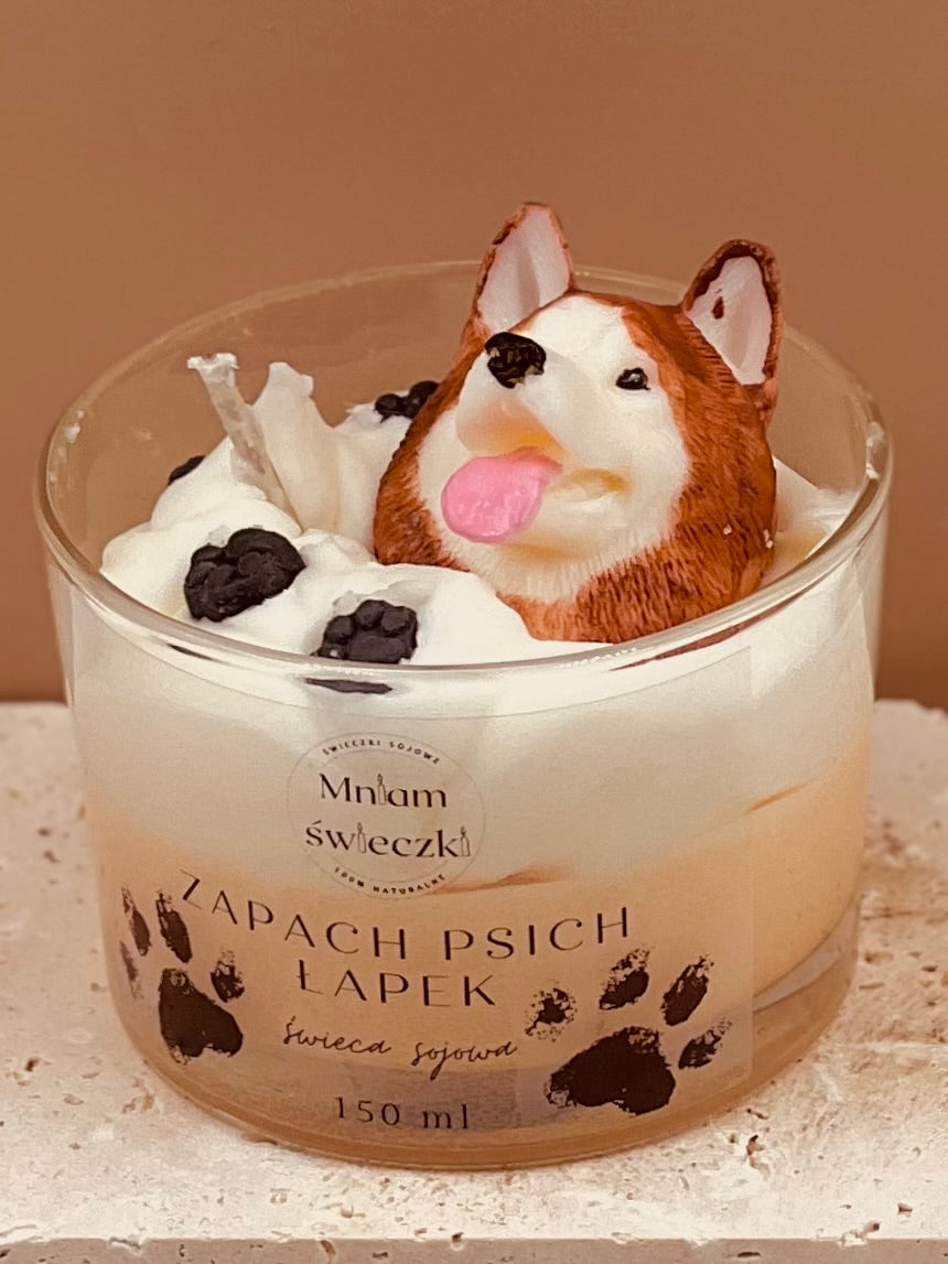 Świeca sojowa o zapachu psich łapek - Husky