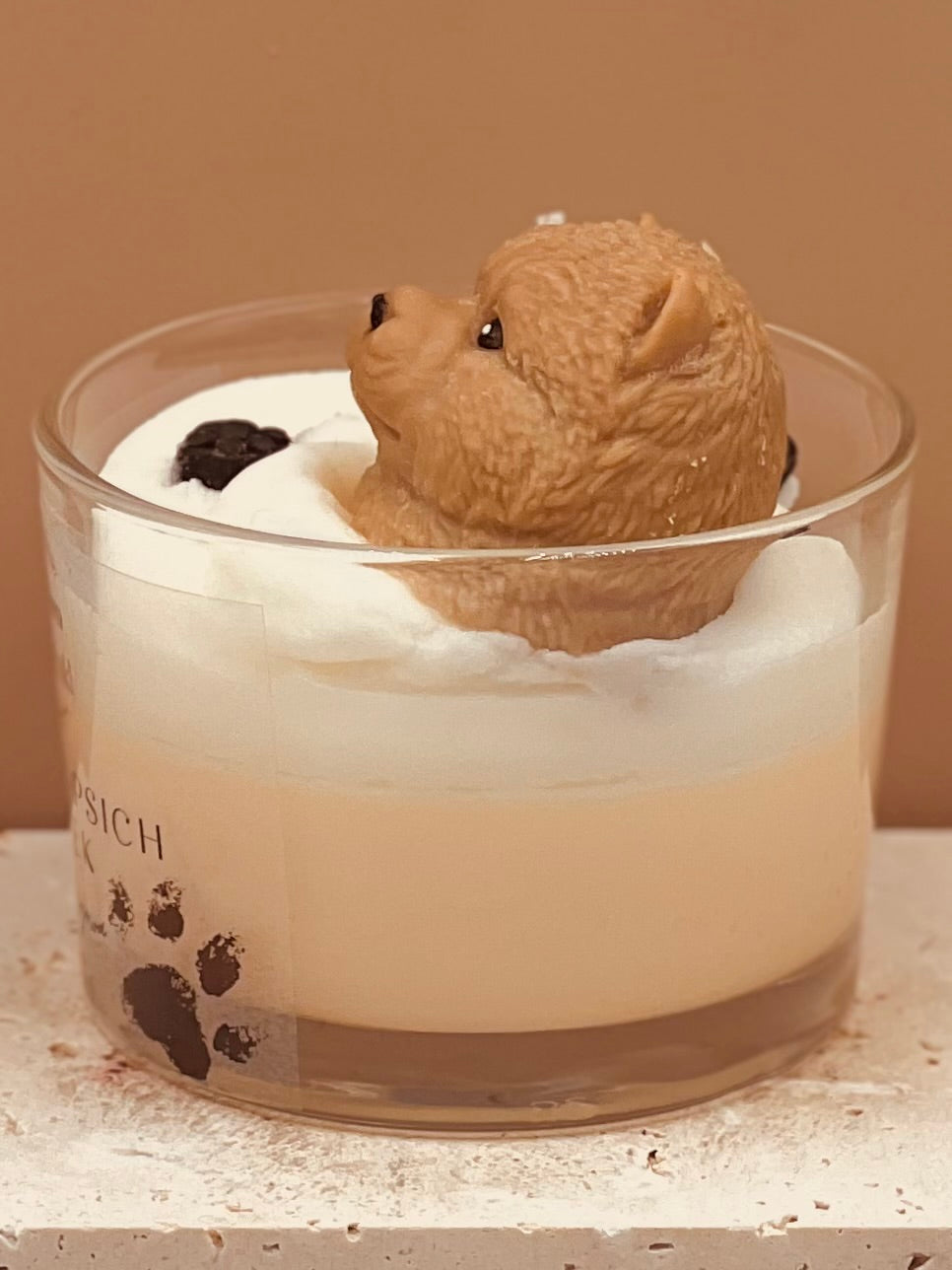 Świeca sojowa o zapachu psich łapek - Chow chow