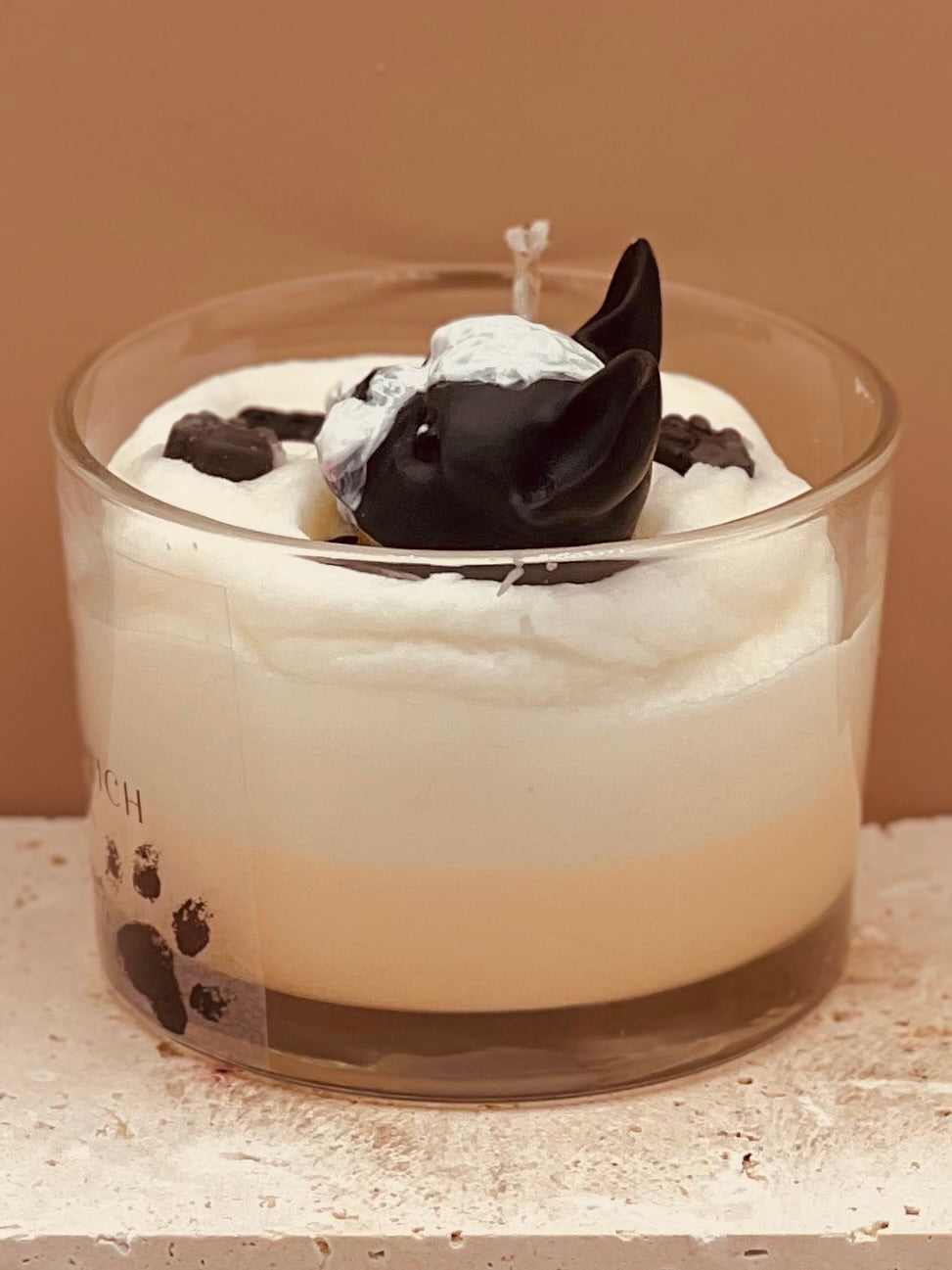 Świeca sojowa o zapachu psich łapek - Boston terrier