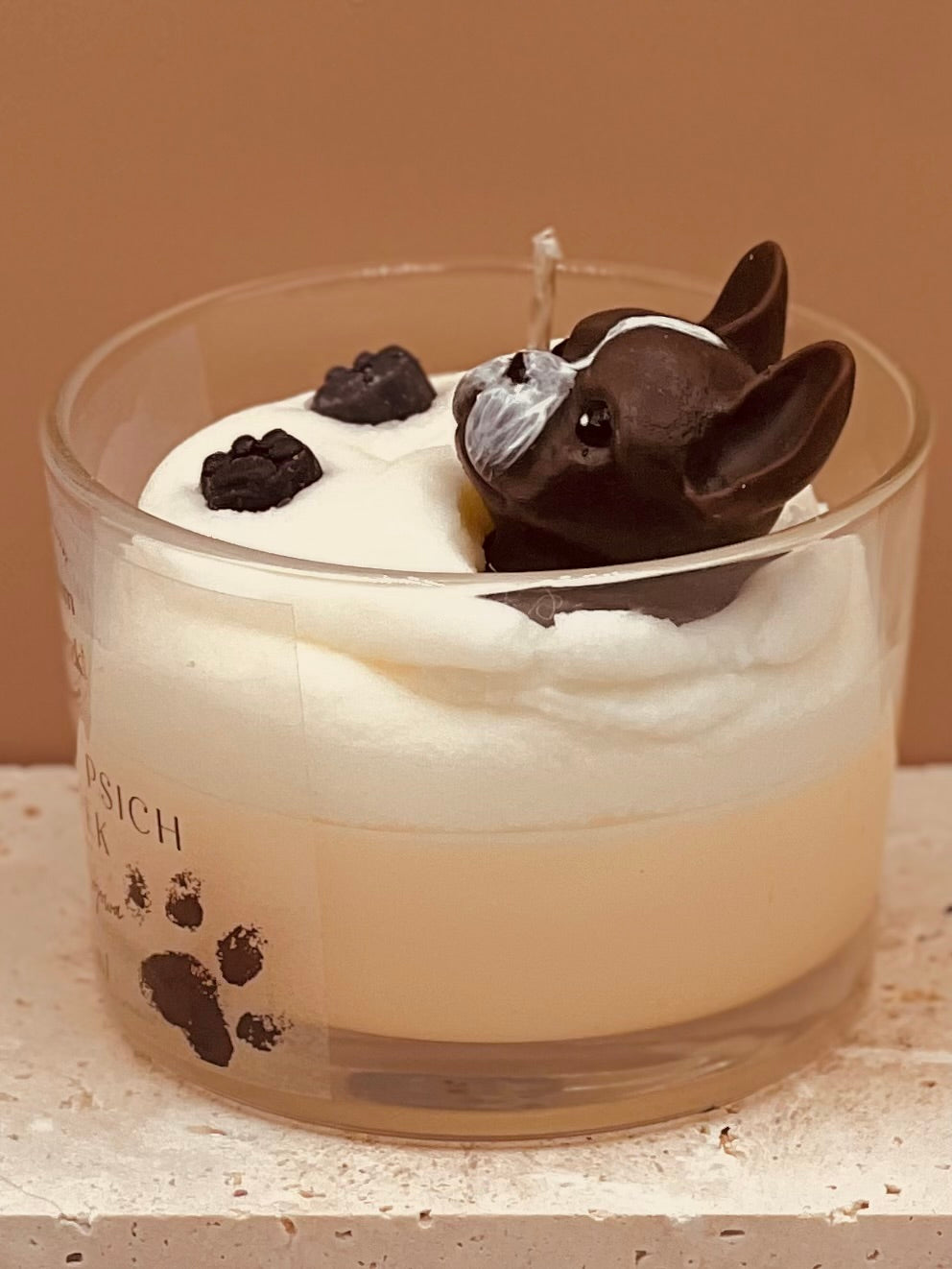 Świeca sojowa o zapachu psich łapek - Boston terrier