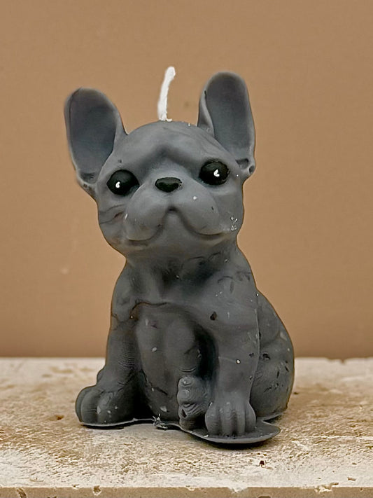 Świeca sojowa wolnostojąca - Buldog francuski