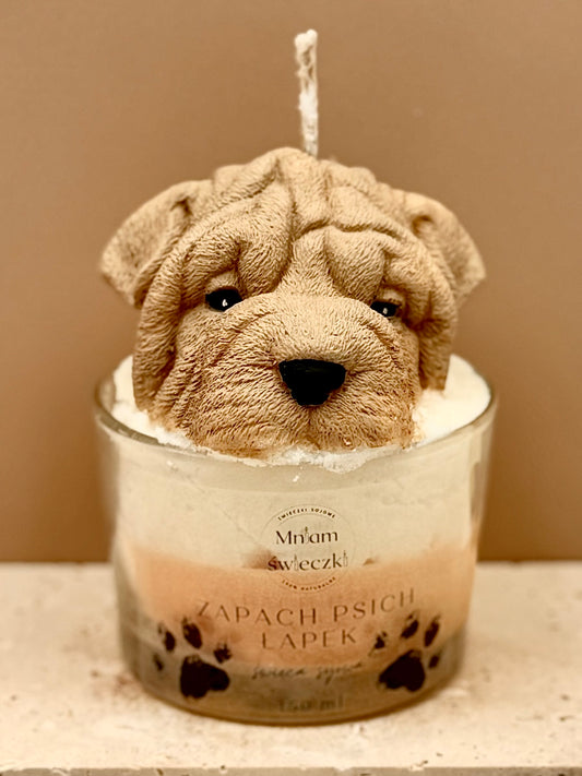 Świeca sojowa o zapachu psich łapek - Shar pei