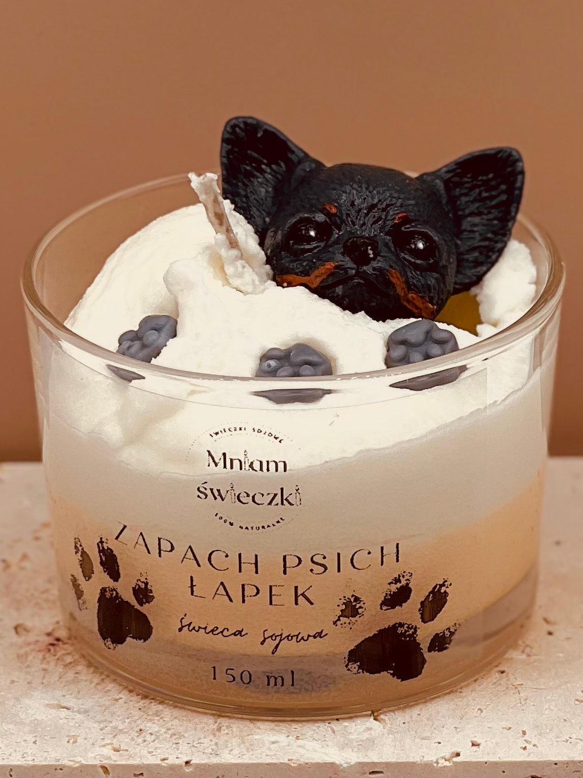 Świeca sojowa o zapachu psich łapek - Chihuahua