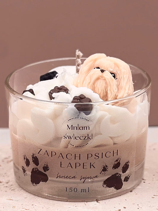 Świeca sojowa o zapachu psich łapek - Shih tzu