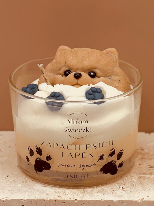 Świeca sojowa o zapachu psich łapek - Pomeranian
