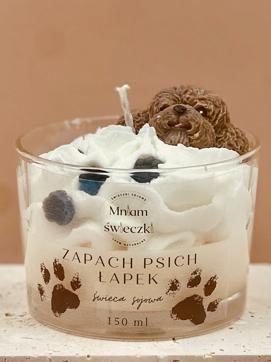 Świeca sojowa o zapachu psich łapek