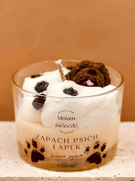 Świeca sojowa o zapachu psich łapek