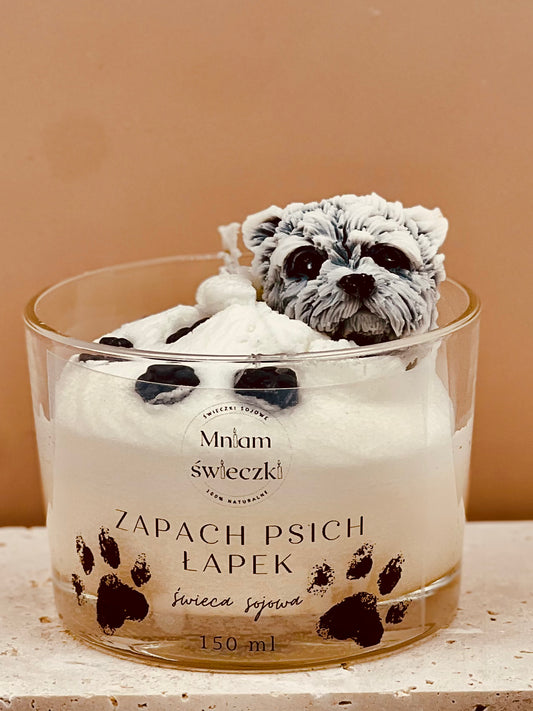 Świeca sojowa o zapachu psich łapek - Yorkshire terrier