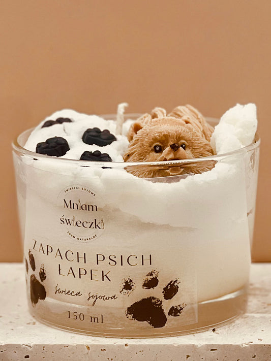 Świeca sojowa o zapachu psich łapek - Pomeranian