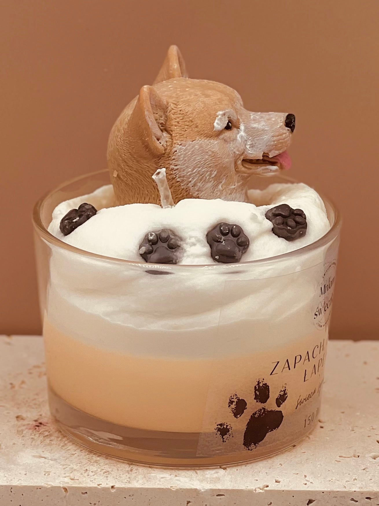 Świeca sojowa o zapachu psich łapek - Shiba