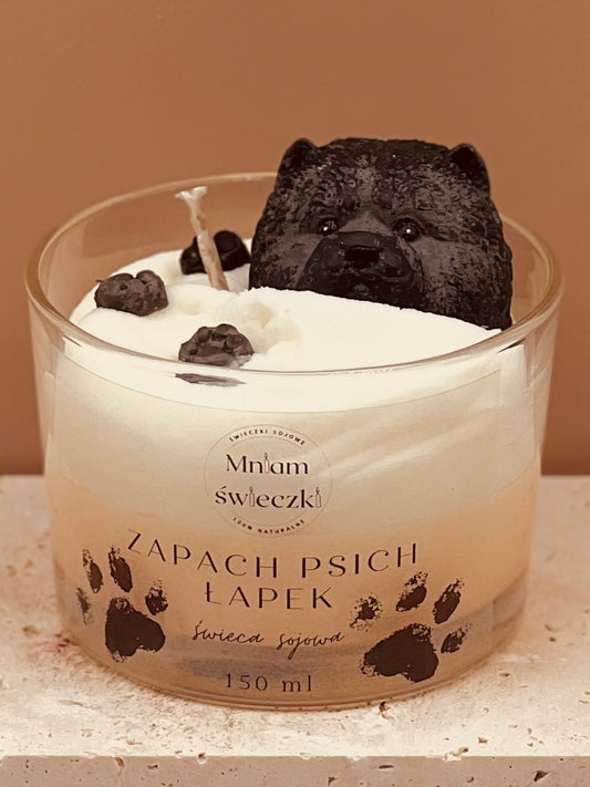 Świeca sojowa o zapachu psich łapek - Chow chow