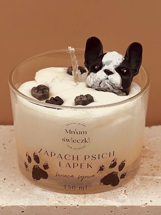 Świeca sojowa o zapachu psich łapek - Boston terrier
