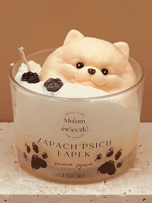 Świeca sojowa o zapachu psich łapek - Pomeranian