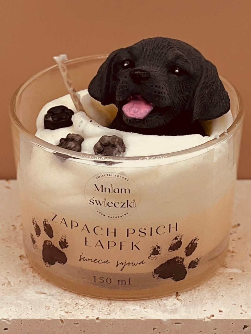 Świeca sojowa o zapachu psich łapek - Labrador