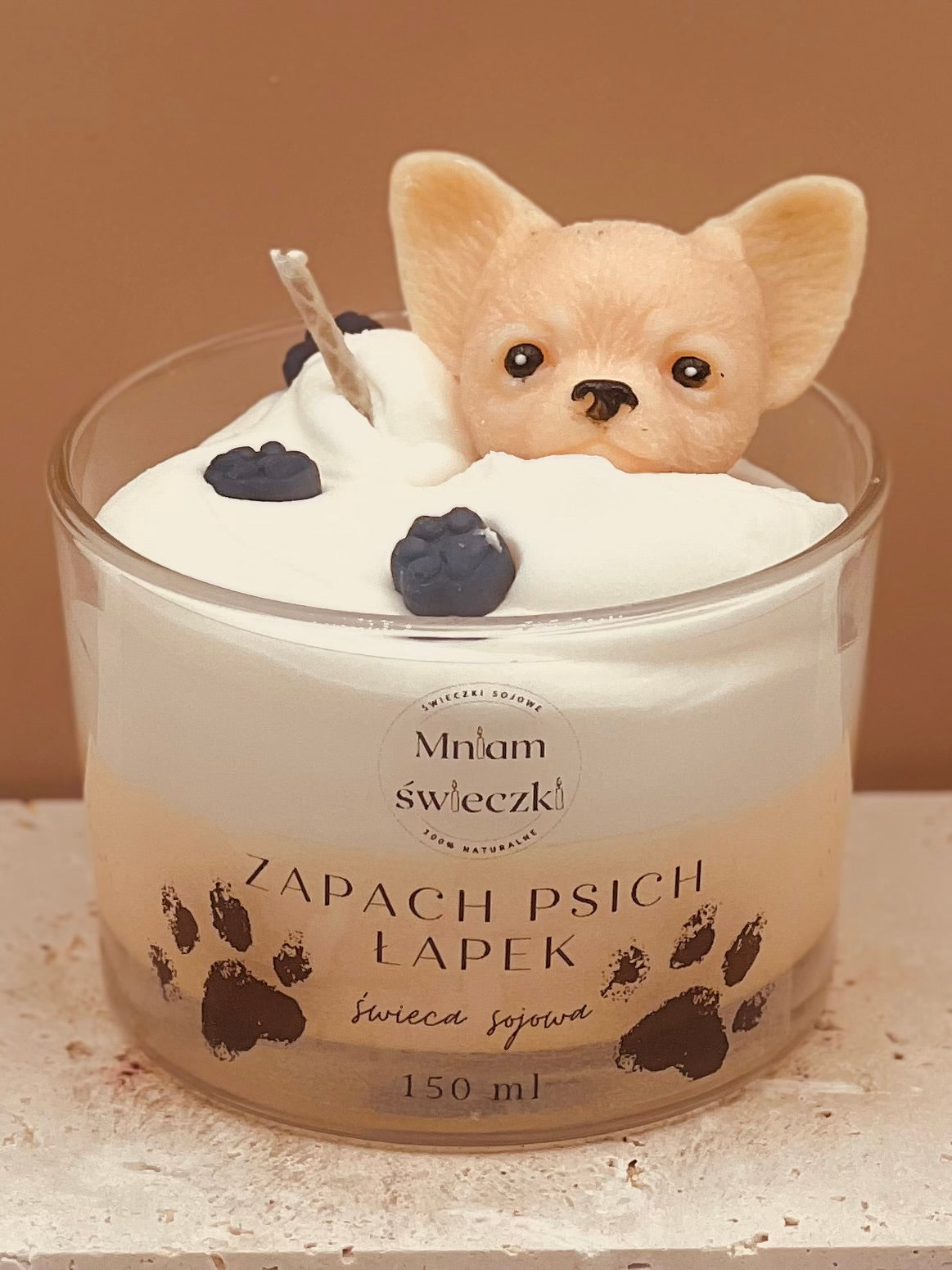 Świeca sojowa o zapachu psich łapek - Chihuahua